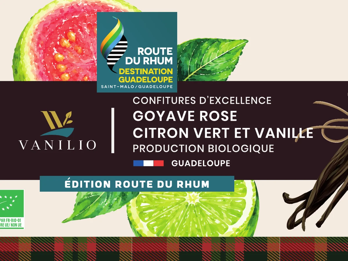 Étiquette Vanilio Goyave Rose Citron vert et Vanille, édition Route du Rhum